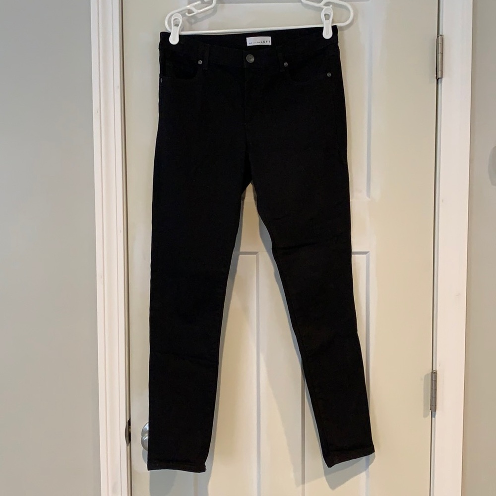 Loft modern skinny black jeans size 8